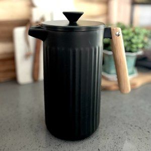 Bodum Duoro Rare Black Porcelain French Press Coffee Maker 8 Cups With Wooden Ha